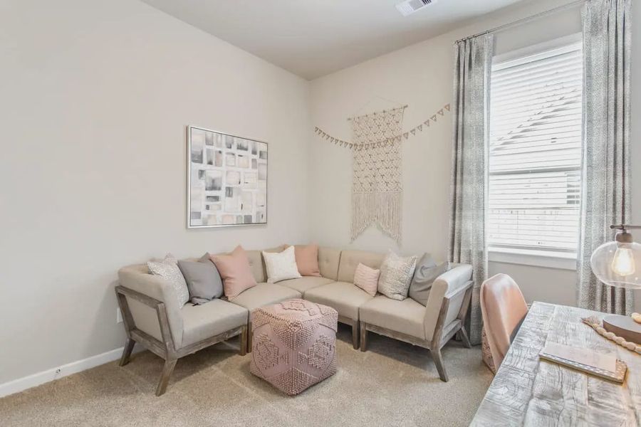 Representative furnished interior of a home built from the Adele by Chesmar Homes in Confluence, Marion (Image 12). Representative furnished interior of a home built from the Adele by Chesmar Homes in Confluence, Marion (Image 12).
