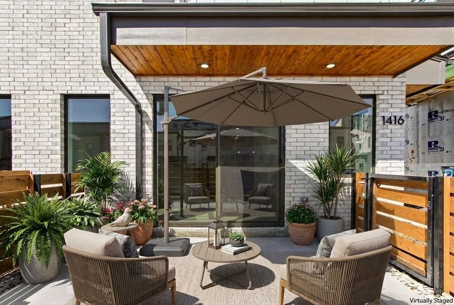 Exterior details and patio area of a home in Willow Grove Townhomes, Melissa (Image 24). Exterior details and patio area of a home in Willow Grove Townhomes, Melissa (Image 24).