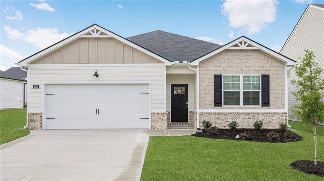 Front exterior of a new home in The Preserve at Agricultural Village, Perry, GA, highlighting curb appeal (Image 1). Front exterior of a new home in The Preserve at Agricultural Village, Perry, GA, highlighting curb appeal (Image 1).