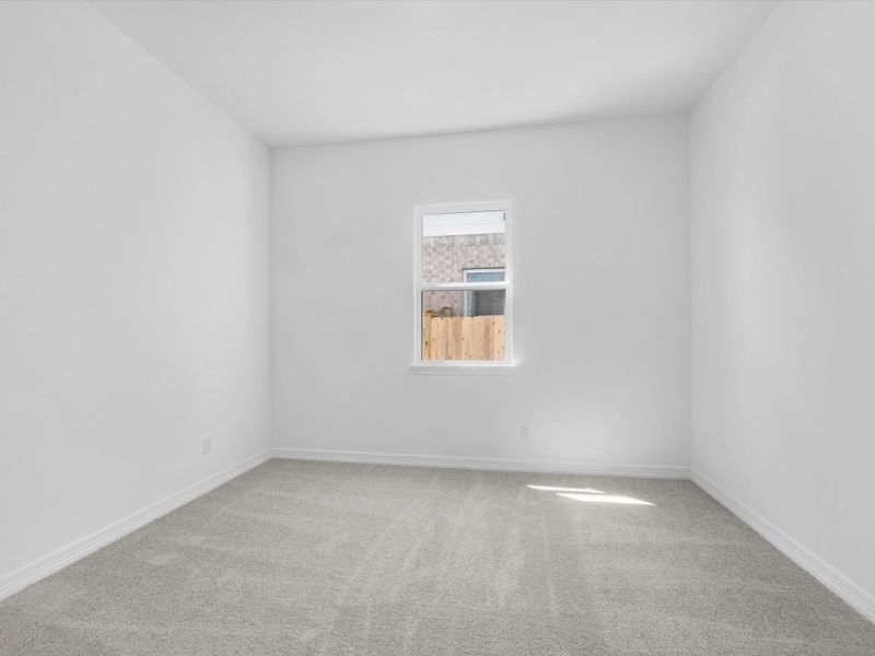 Secondary bedroom. Sample product photo. Actual exterior and interior selections may vary by homesite. Photo may be virtually staged.