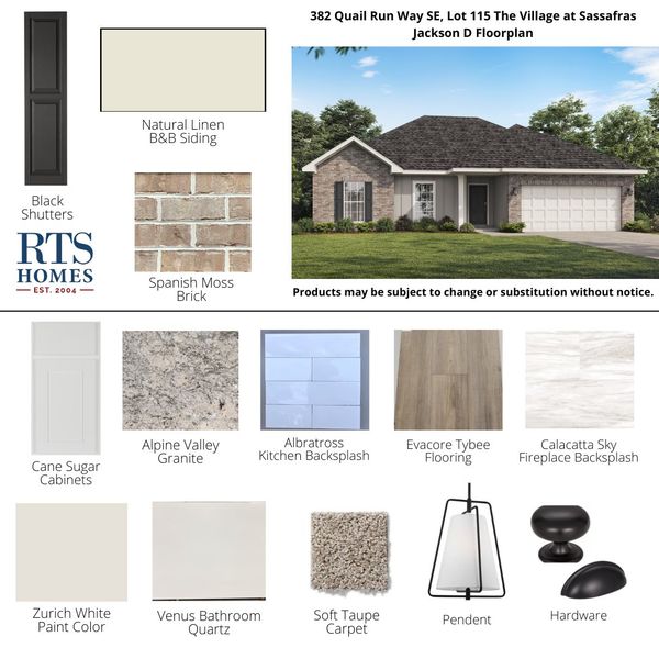 2D floor plan layout of this home in The Village at Sassafras, Allenhurst, GA (Image 3).