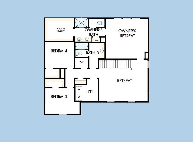2D floor plan layout for the The Berrybrook by David Weekley Homes in The Preserve at Laurelton – The Canopy Collection, Green Cove Springs, FL (Image 3). 2D floor plan layout for the The Berrybrook by David Weekley Homes in The Preserve at Laurelton – The Canopy Collection, Green Cove Springs, FL (Image 3).