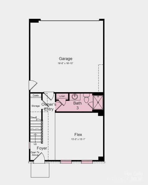 Floor Plan - Structural Option Added: Full Bath in Place of Half Bath, Garage service door