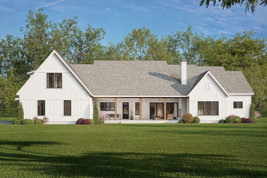 Representative exterior photo of a completed home built from the Montgomery by Zeal Home Builders in Sunrise Point, Weatherford, TX (Image 15). Representative exterior photo of a completed home built from the Montgomery by Zeal Home Builders in Sunrise Point, Weatherford, TX (Image 15).