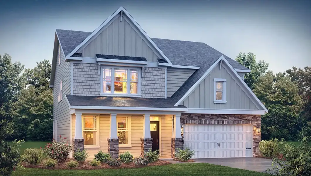 Representative exterior photo of a completed home built from the Hampshire by D.R. Horton in Pinebrook, Woodruff, SC (Image 6).