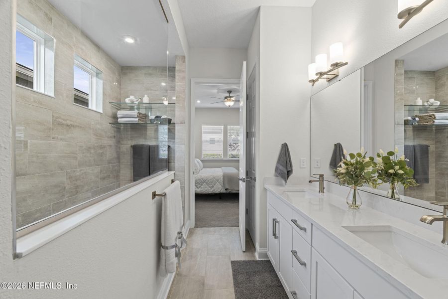 Furnished interior view inside a new home in RiverTown - WaterSong, St. Johns (Image 14).