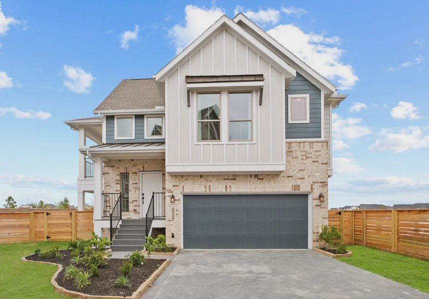 Representative exterior photo of a completed home built from the Oakdale by Chesmar Homes in Bridgeland, Elgin, TX (Image 24).