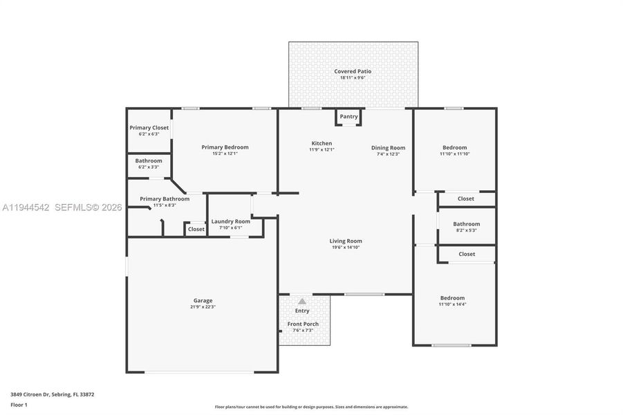 2D floor plan layout of this home in , Sebring, FL (Image 5).