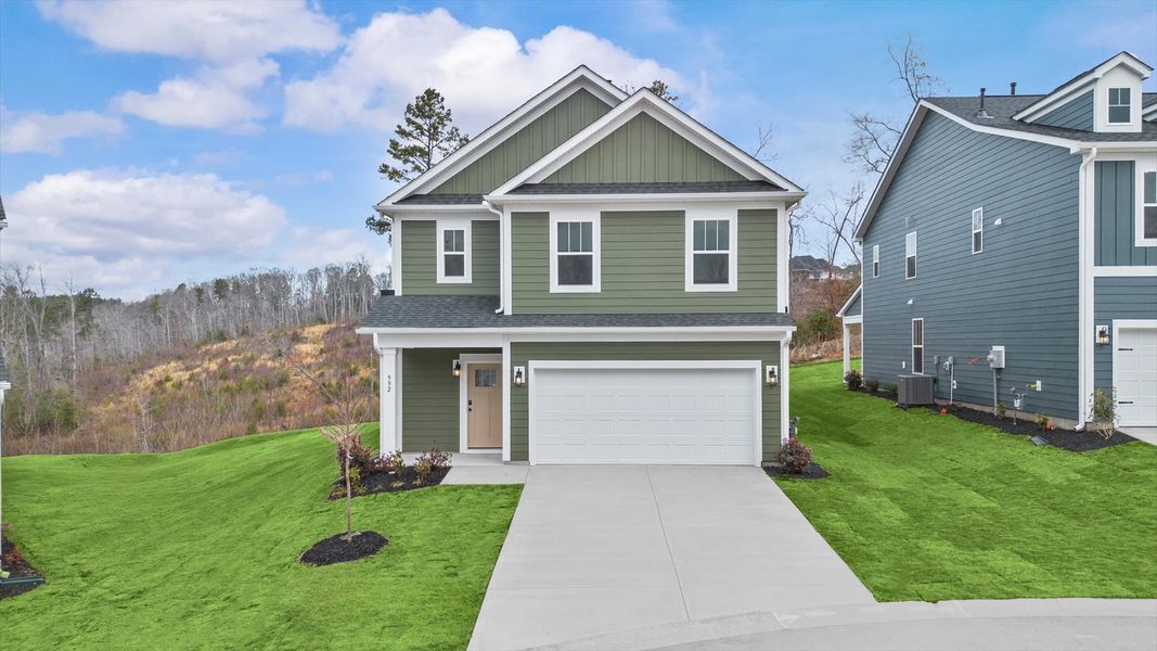 Representative exterior photo of a completed home built from the Beramont by DRB Homes in Harrier Point, Woodruff, SC (Image 26).
