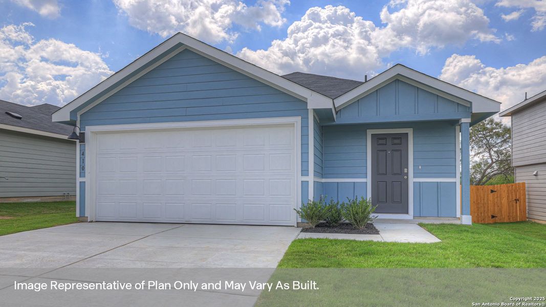 Front exterior of a new home in Sunset Oaks, Maxwell, TX, highlighting curb appeal (Image 1). Front exterior of a new home in Sunset Oaks, Maxwell, TX, highlighting curb appeal (Image 1).