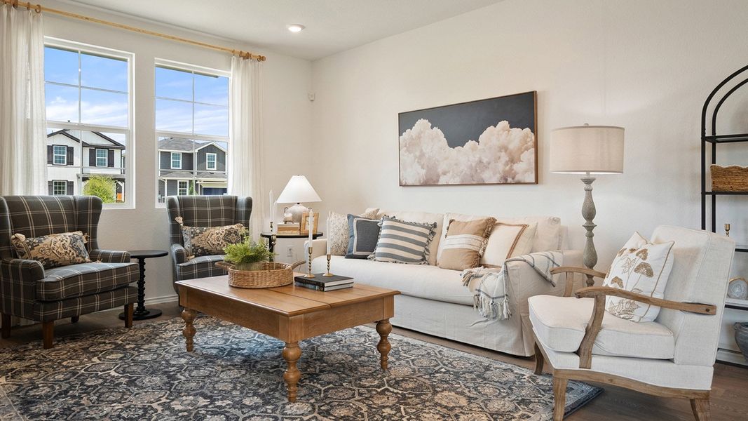 Representative furnished interior of a home built from the The Lyndon by D.R. Horton in Valverde, Bastrop (Image 17). Representative furnished interior of a home built from the The Lyndon by D.R. Horton in Valverde, Bastrop (Image 17).