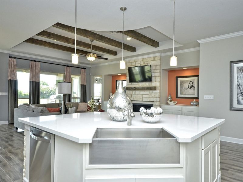 Representative furnished interior of a home built from the San Simeon I by Giddens Homes in Clearwater Ranch, Liberty Hill (Image 201).