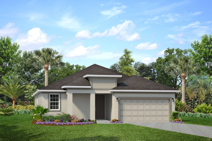 Representative exterior photo of a completed home built from the Margate II by Park Square Residential in Leela Reserve, Tavares, FL (Image 10). Representative exterior photo of a completed home built from the Margate II by Park Square Residential in Leela Reserve, Tavares, FL (Image 10).
