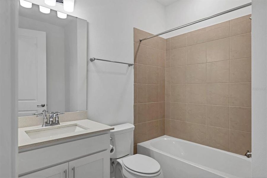 Guest bath with quartz top vanity