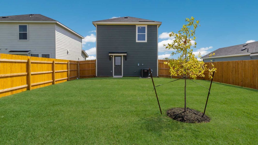 Representative exterior photo of a completed home built from the The Lilly by D.R. Horton in Marigold, Kyle, TX (Image 15). Representative exterior photo of a completed home built from the The Lilly by D.R. Horton in Marigold, Kyle, TX (Image 15).