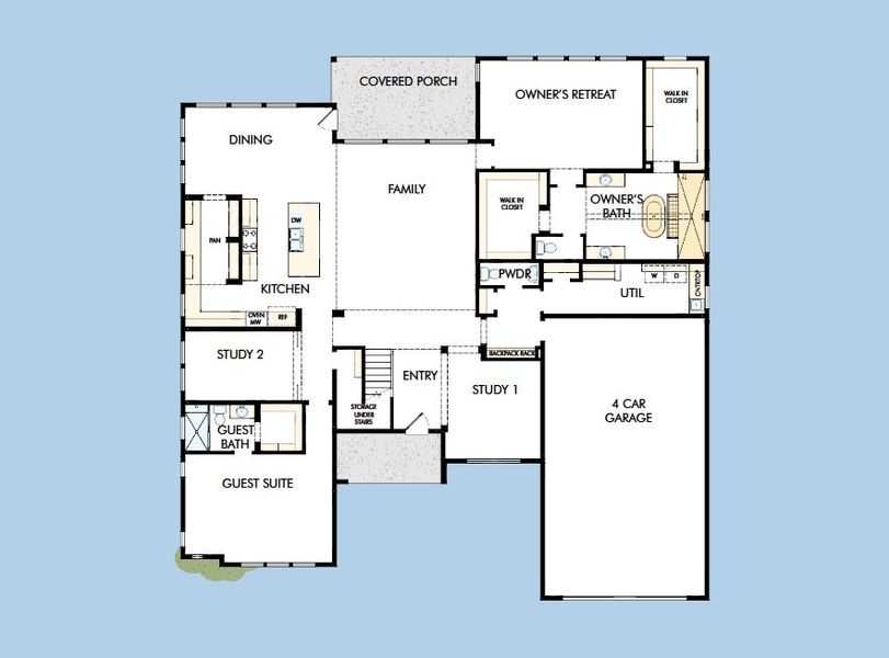 2D floor plan layout for the The Delgado by David Weekley Homes in Briarley, Montgomery, TX (Image 3). 2D floor plan layout for the The Delgado by David Weekley Homes in Briarley, Montgomery, TX (Image 3).
