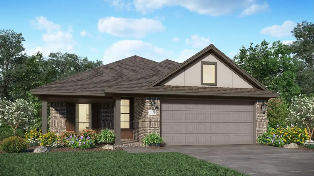 Front exterior of a new home in Winward Cove, Katy, TX, highlighting curb appeal (Image 2).