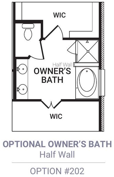 Master Bath – Tub Shower 1/2 Wall Master Bath – Tub Shower 1/2 Wall