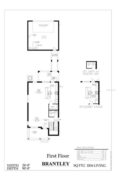 2D floor plan layout of this home in Serenade at Ovation, Winter Garden, FL (Image 6).