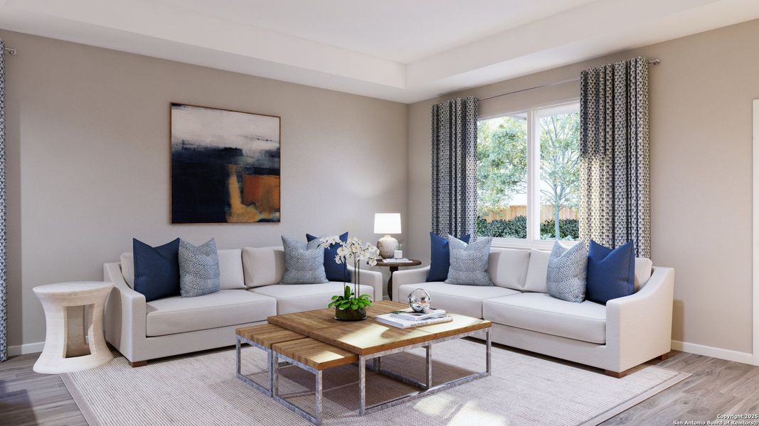 Furnished interior view inside a new home in Cinco Lakes, San Antonio (Image 24). Furnished interior view inside a new home in Cinco Lakes, San Antonio (Image 24).