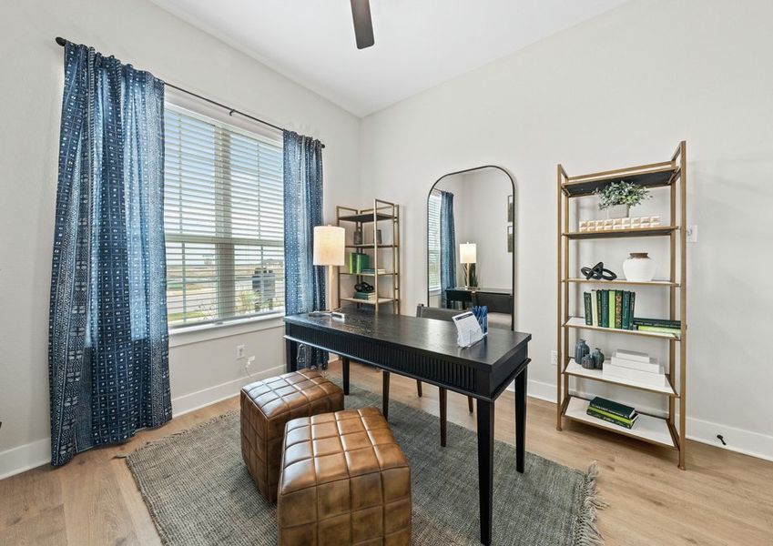 The flex room is a great space for an at-home office.