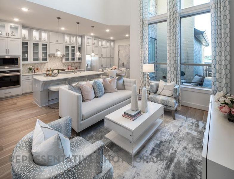 Furnished interior view inside a new home in Bridgeland Central: The Villas, Cypress (Image 13).