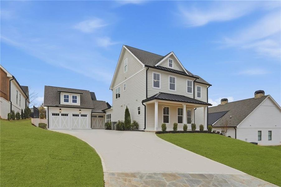 Front exterior of a new home in , Dawsonville, GA, highlighting curb appeal (Image 27).