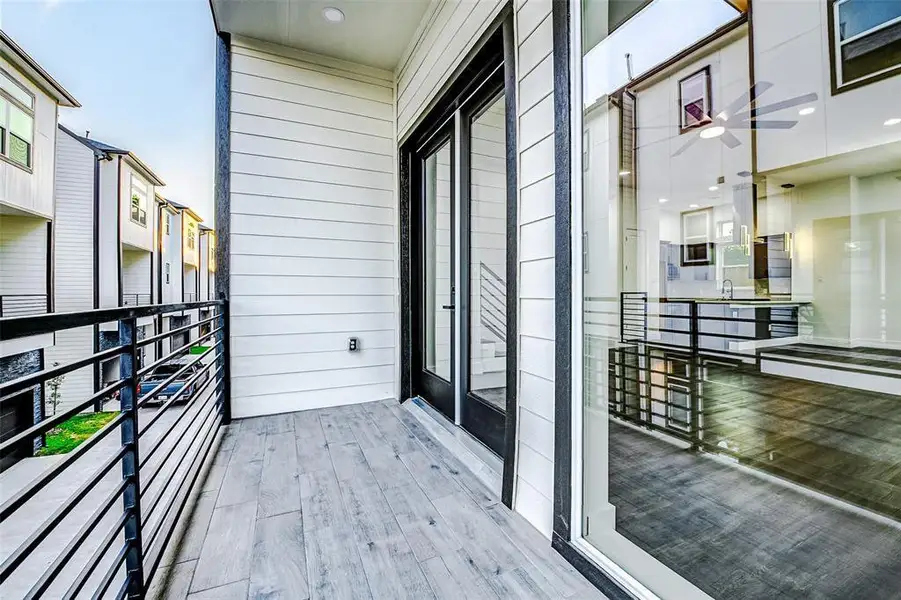 Exterior details and patio area of a home in , Houston (Image 1). Exterior details and patio area of a home in , Houston (Image 1).
