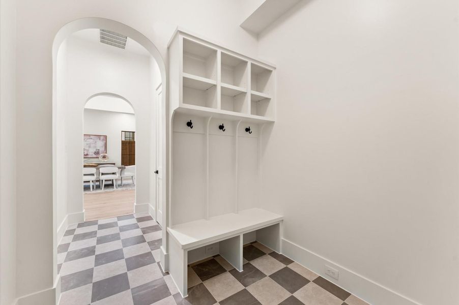 Mudroom. *Previous project by the same developer, floor plans and selections may vary.*
