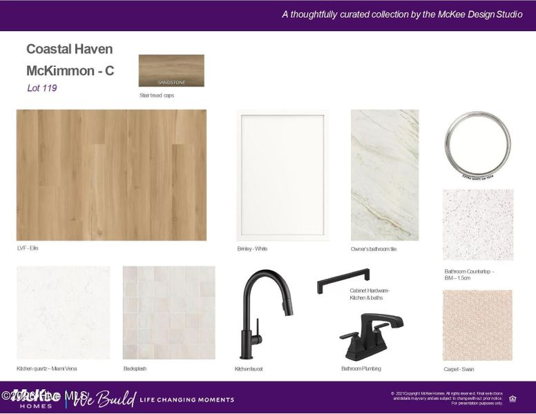 Sample of building materials used in homes in Coastal Haven, Leland (Image 11).