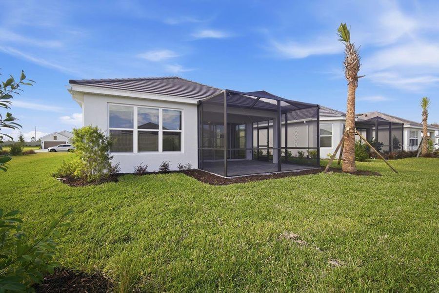Exterior details and patio area of a home in Esplanade at Wiregrass Ranch, Wesley Chapel (Image 23).