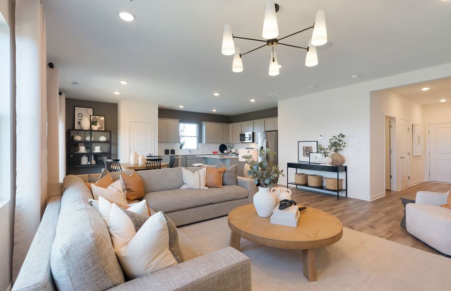 Furnished interior view inside a new home in Highlands of Carter's Station, Columbia (Image 5). Furnished interior view inside a new home in Highlands of Carter's Station, Columbia (Image 5).
