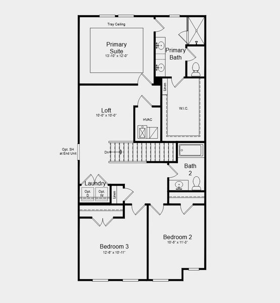 2D floor plan layout for the Ezra by Taylor Morrison in Weatherfield, Buford, GA (Image 3).