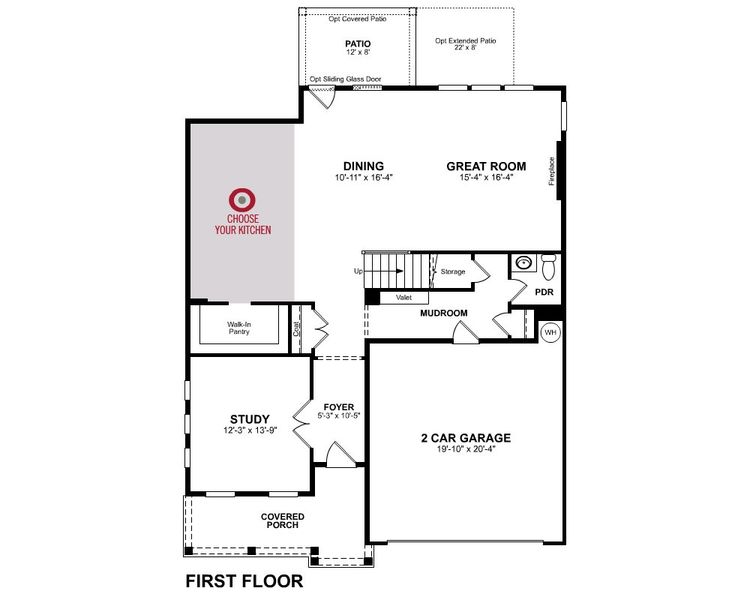 2D floor plan layout for the Canton II by Beazer Homes in Wisteria at GreenHouse, Marietta, GA (Image 3). 2D floor plan layout for the Canton II by Beazer Homes in Wisteria at GreenHouse, Marietta, GA (Image 3).