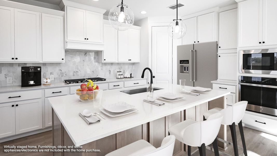 Furnished interior view inside a new home in Crosswinds 50', Kyle (Image 4).