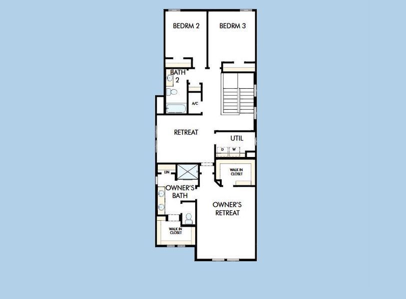 2D floor plan layout for the The Mccormick by David Weekley Homes in Palmeras at Crossprairie – The Magnolia Collection, St. Cloud, FL (Image 4).