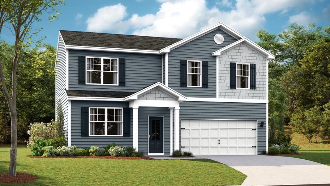 Representative exterior photo of a completed home built from the Glendale by D.R. Horton in Keebler Meadows, Johnson City, TN (Image 18).