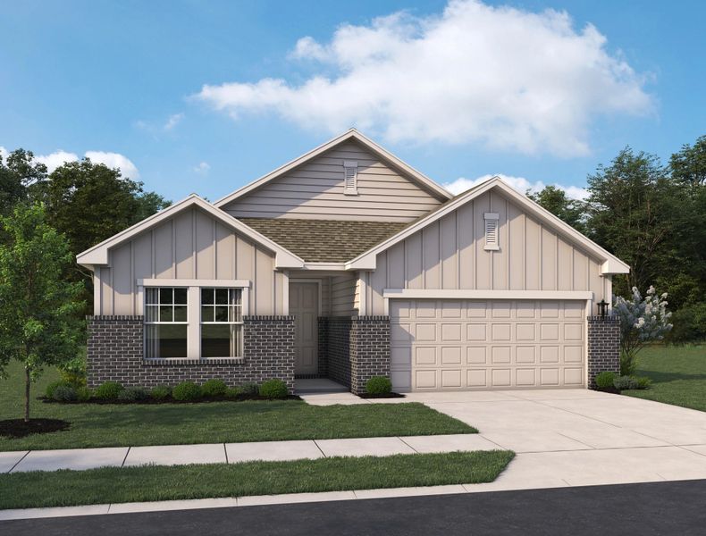 Representative exterior photo of a completed home built from the Hayes by Ashton Woods in Cordova Trails, Seguin, TX (Image 3).