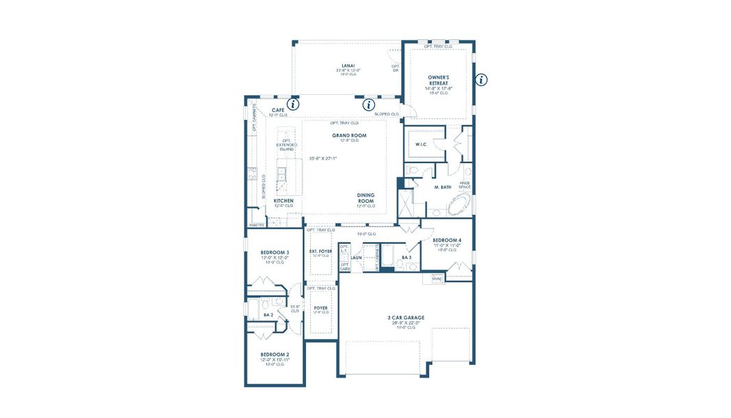 2D floor plan layout for the Biscayne I by Homes by WestBay in Longleaf at Grand Park, Sarasota, FL (Image 3).