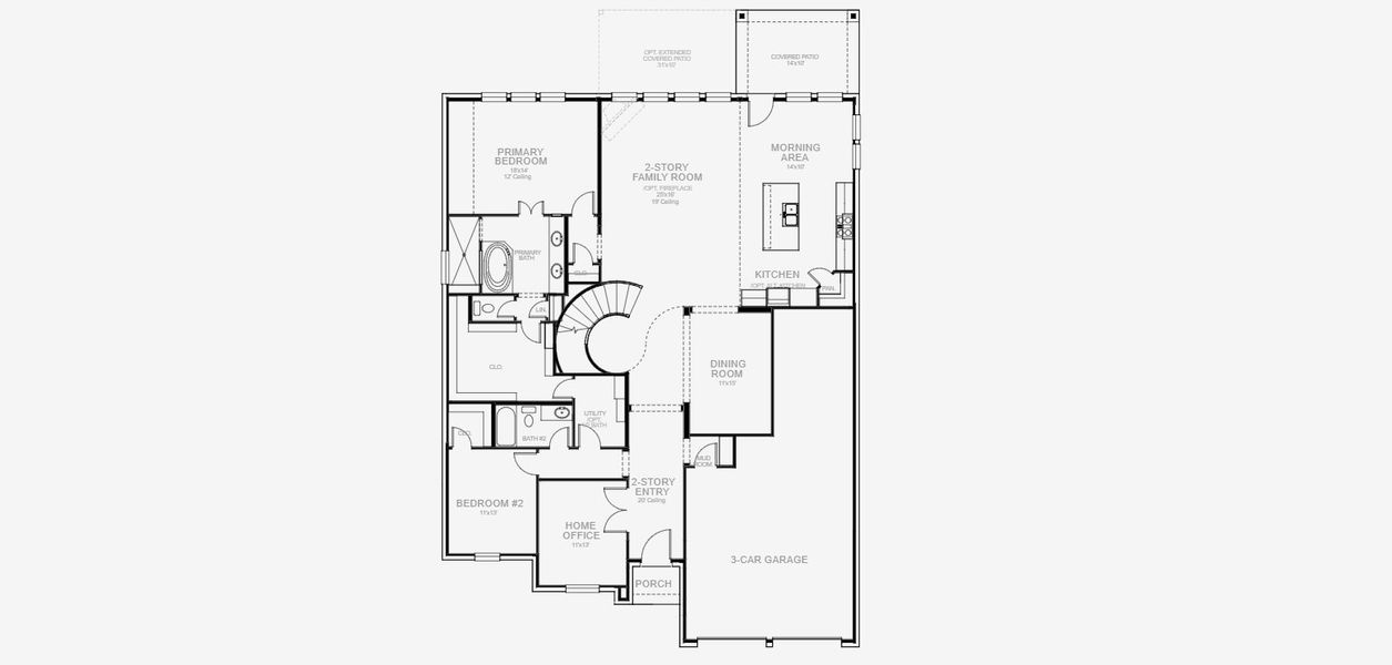 2D floor plan layout for the 3399W by Perry Homes in Lakes of Cane Island, Katy, TX (Image 5). 2D floor plan layout for the 3399W by Perry Homes in Lakes of Cane Island, Katy, TX (Image 5).