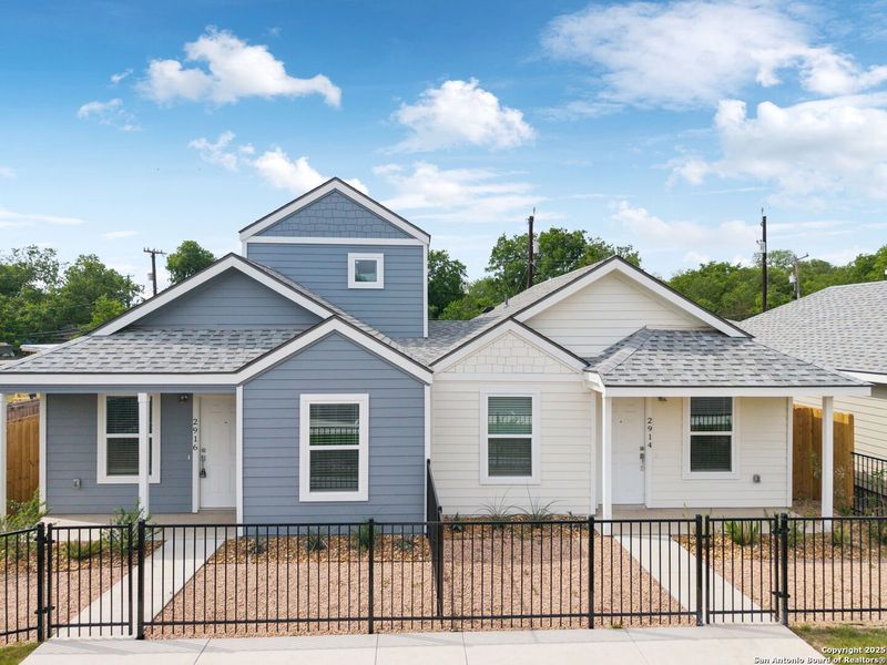 Front exterior of a new home in , San Antonio, TX, highlighting curb appeal (Image 14).