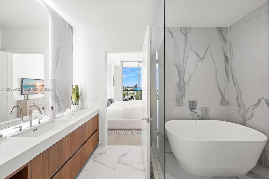 Furnished interior view inside a new home in , Miami (Image 17).
