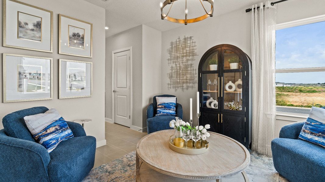 The first story Flex Space of the Highbourne by DRB Homes in Hamilton Bluff located in Haines City, FL. The first story Flex Space of the Highbourne by DRB Homes in Hamilton Bluff located in Haines City, FL.