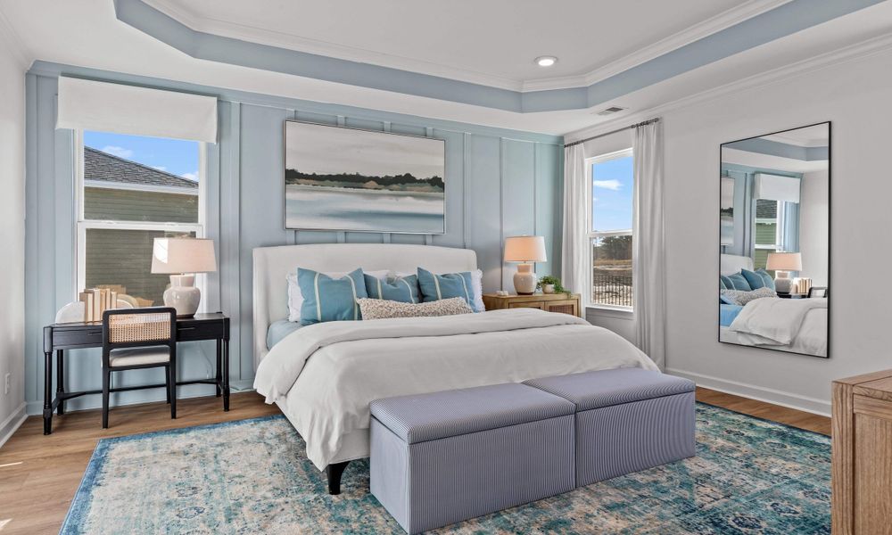Representative furnished interior of a home built from the The Longboard by Chesapeake Homes in Bridgewater - Shorehaven Village, Little River (Image 15).