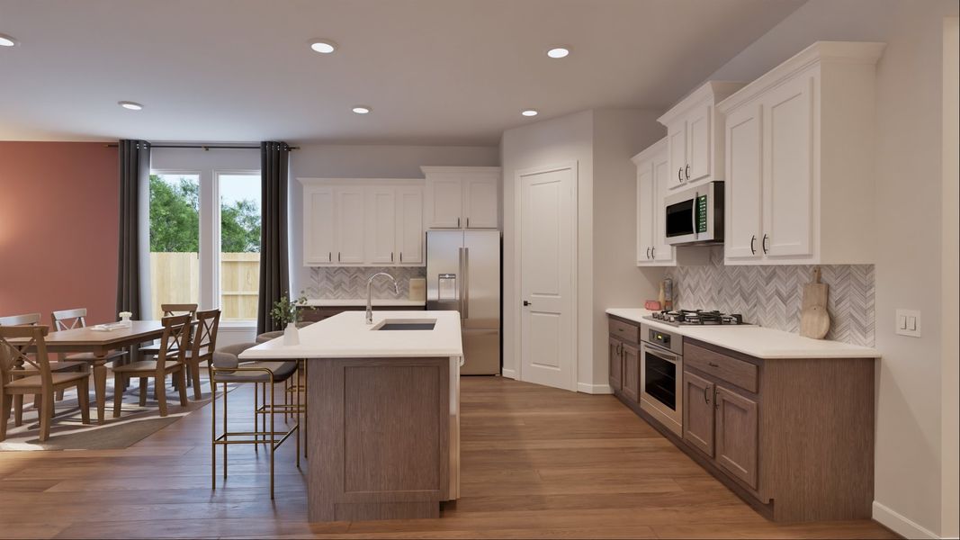 Representative furnished interior of a home built from the Avery by Risewell Homes in 6 Creeks, Kyle (Image 3). Representative furnished interior of a home built from the Avery by Risewell Homes in 6 Creeks, Kyle (Image 3).