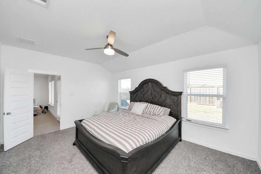 View of primary from Primary bathroom.