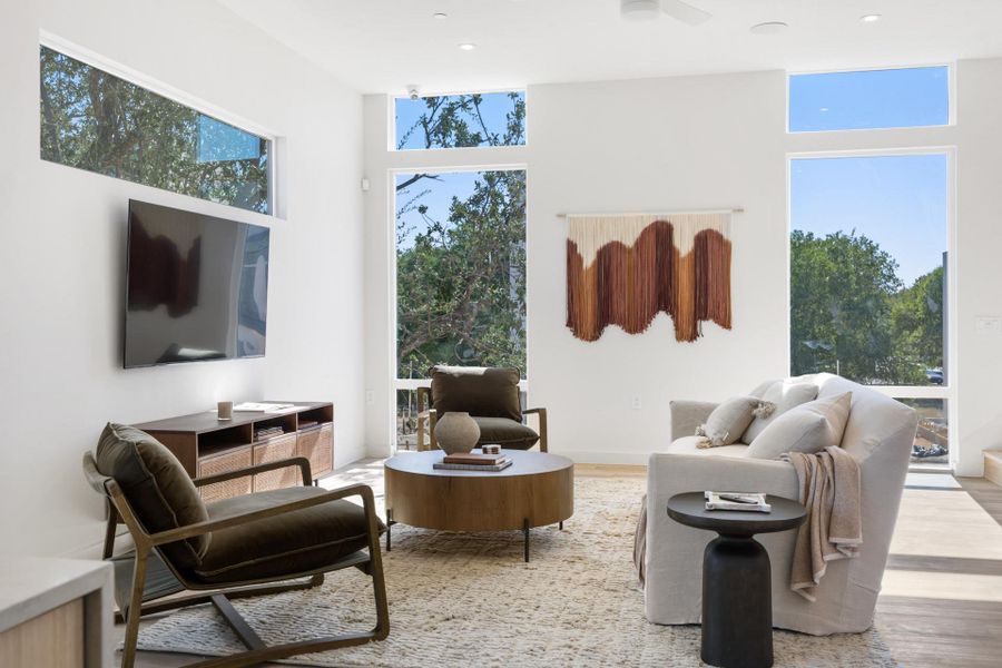 Sitting room with wood finished floors Sitting room with wood finished floors