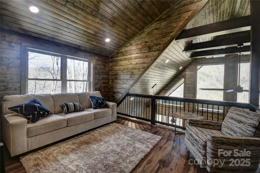 Sitting area at the top of the stairs