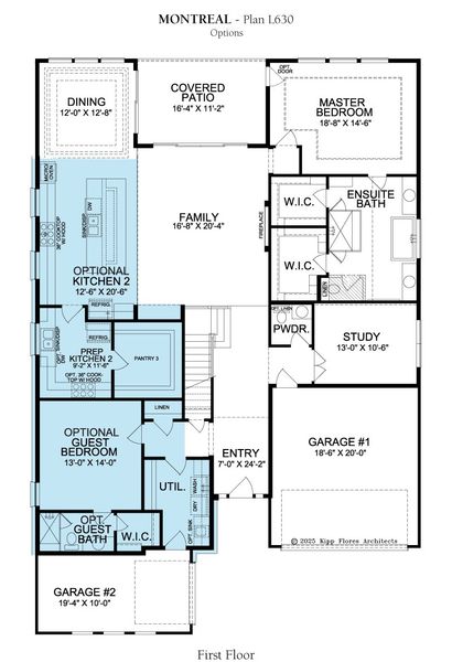 2D floor plan layout for the Montreal by Landon Homes in Signature 74s, Frisco, TX (Image 5).