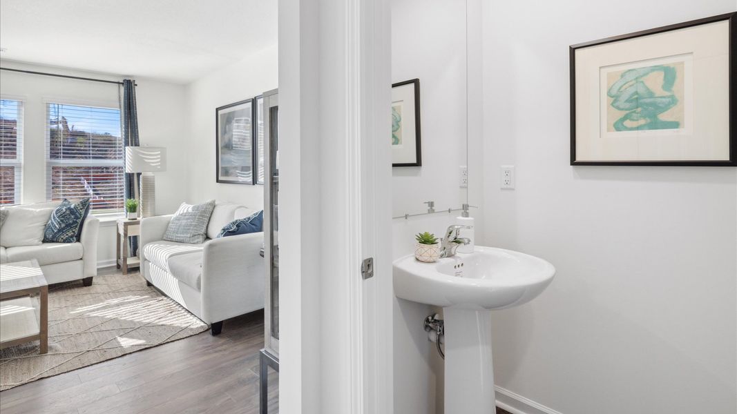 Representative furnished interior of a home built from the Darwin by D.R. Horton in Millstone Village, Morristown (Image 11).